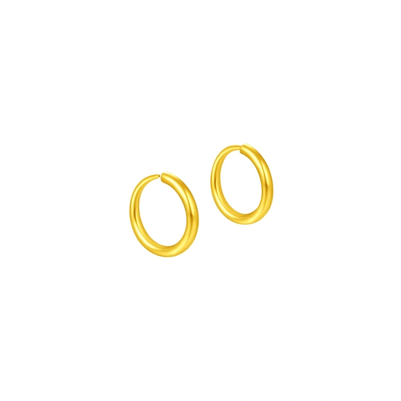 Minimalist Round Hoop 999 Gold earrings