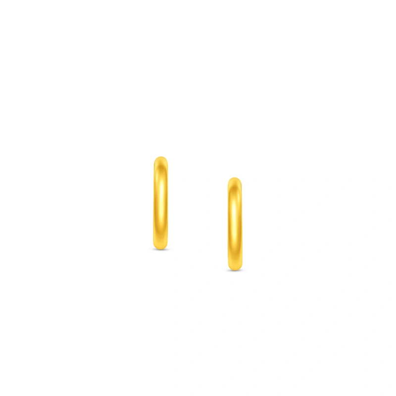 Minimalist Round Hoop 999 Gold earrings