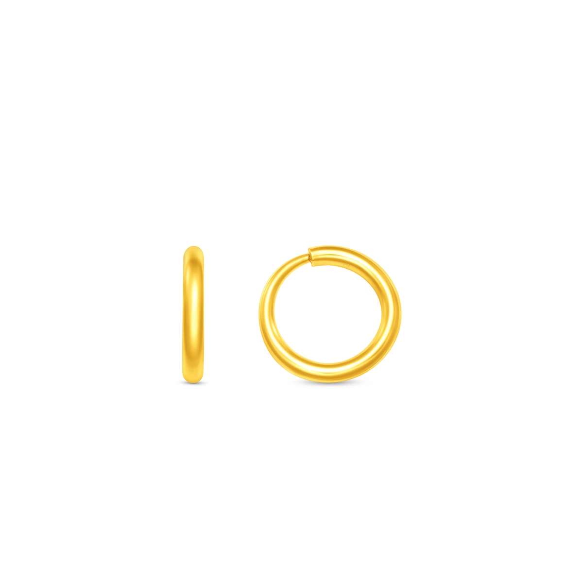 Minimalist Round Hoop 999 Gold earrings