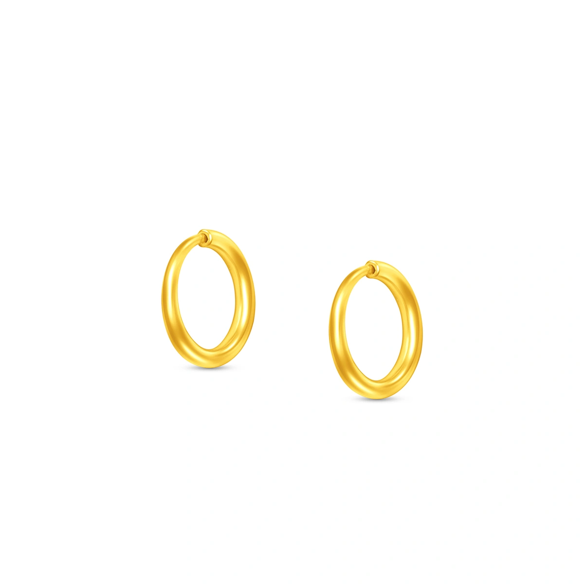 Minimalist Round Hoop 999 Gold earrings