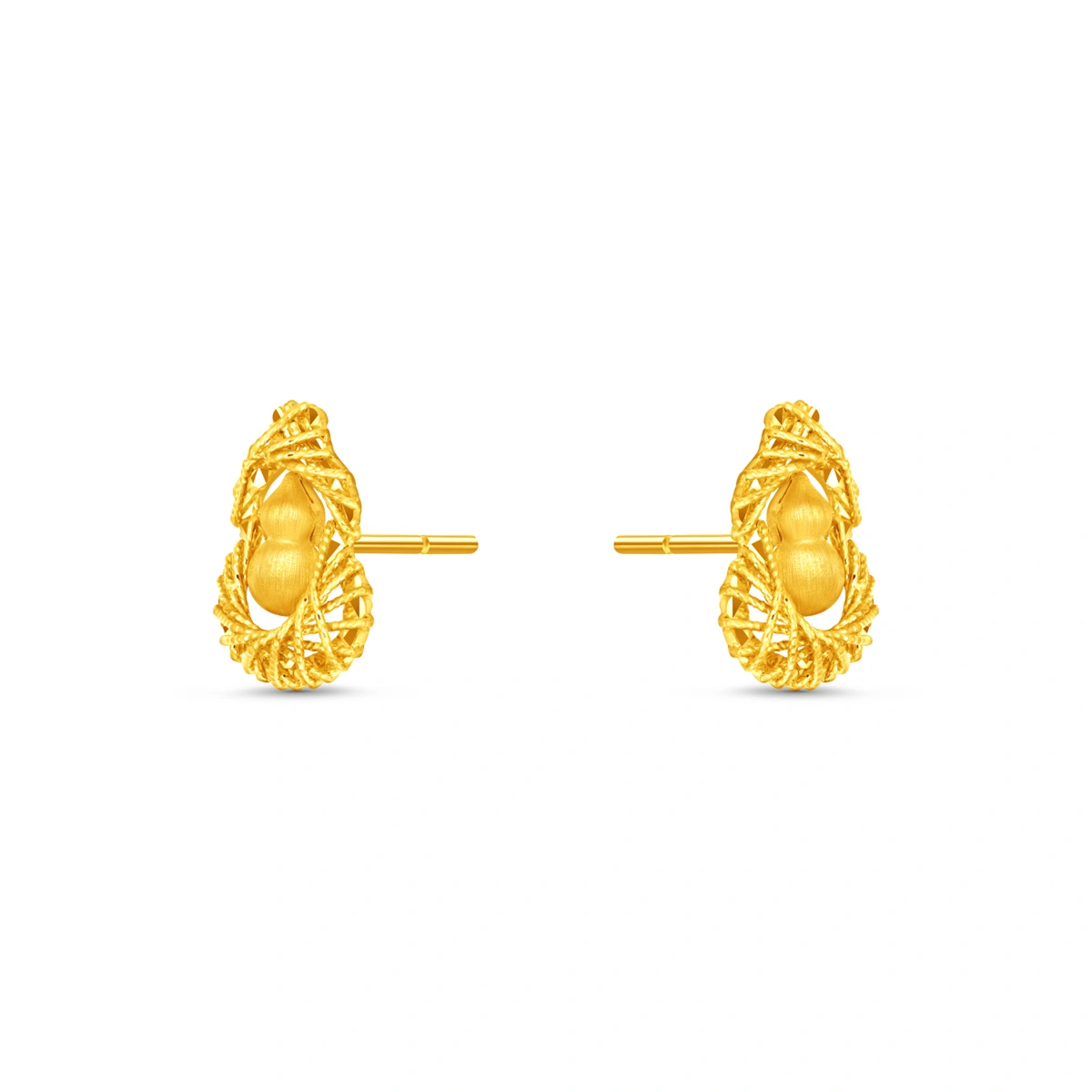 金絲葫蘆999足金耳環