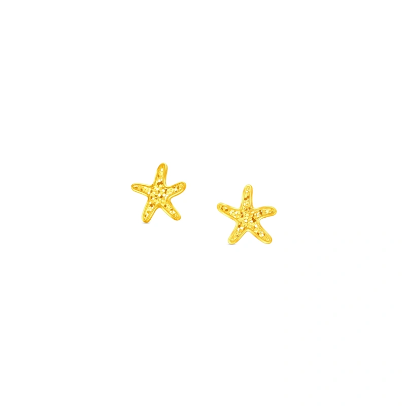 辰星碎碎冰999足金耳環