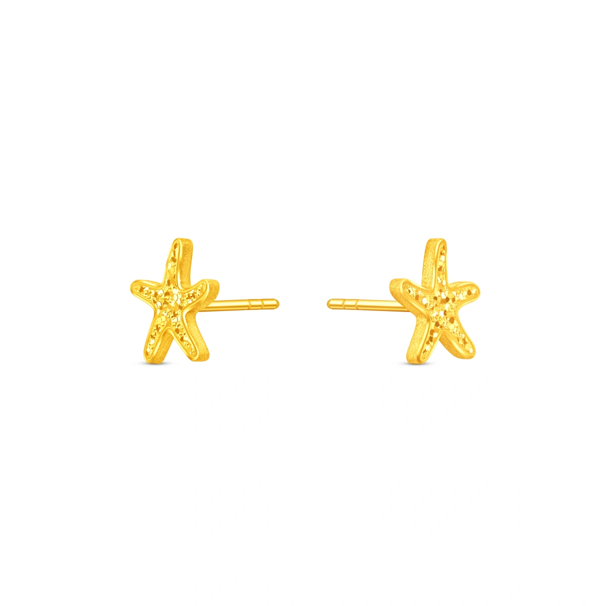 Starry Ice-Crystal 999 Gold earrings