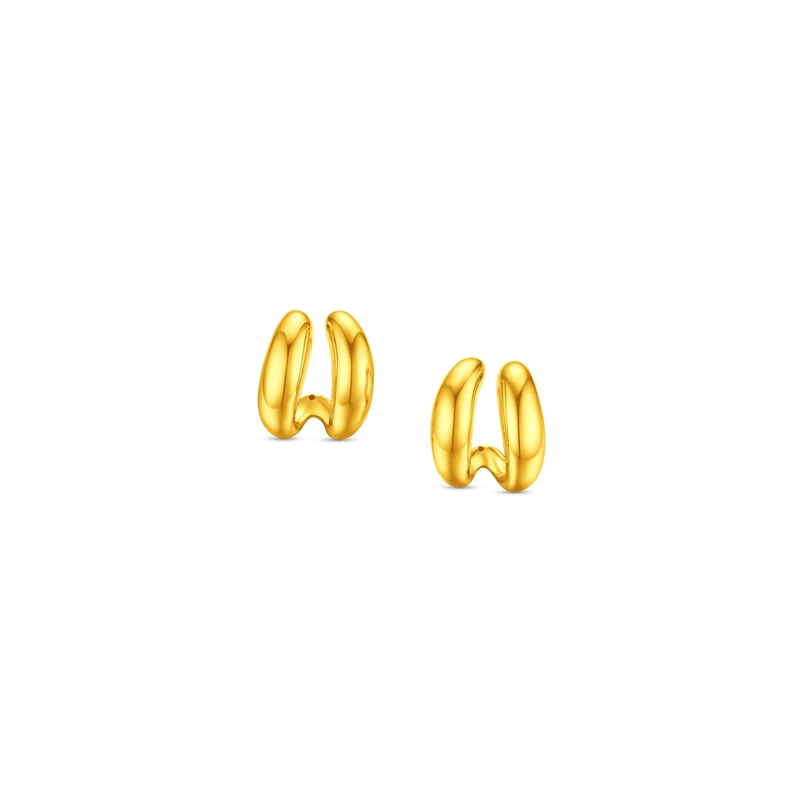 Minimalist Geometric 999 Gold earrings