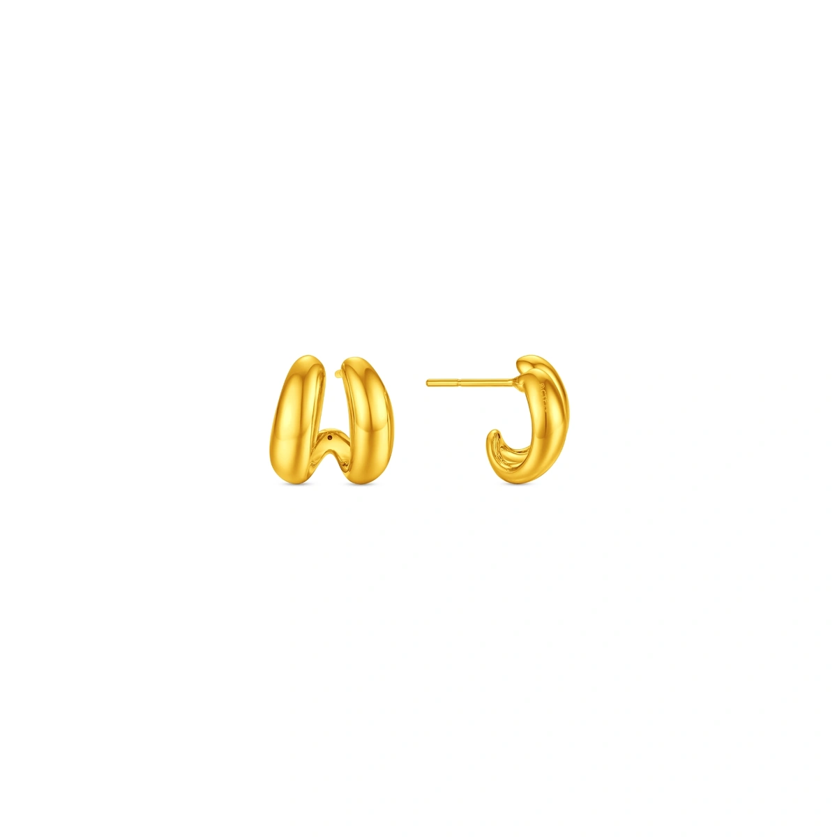 Minimalist Geometric 999 Gold earrings