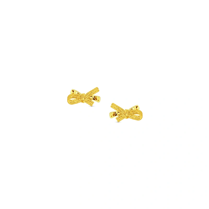 Radiant Ribbon 999 Gold earrings