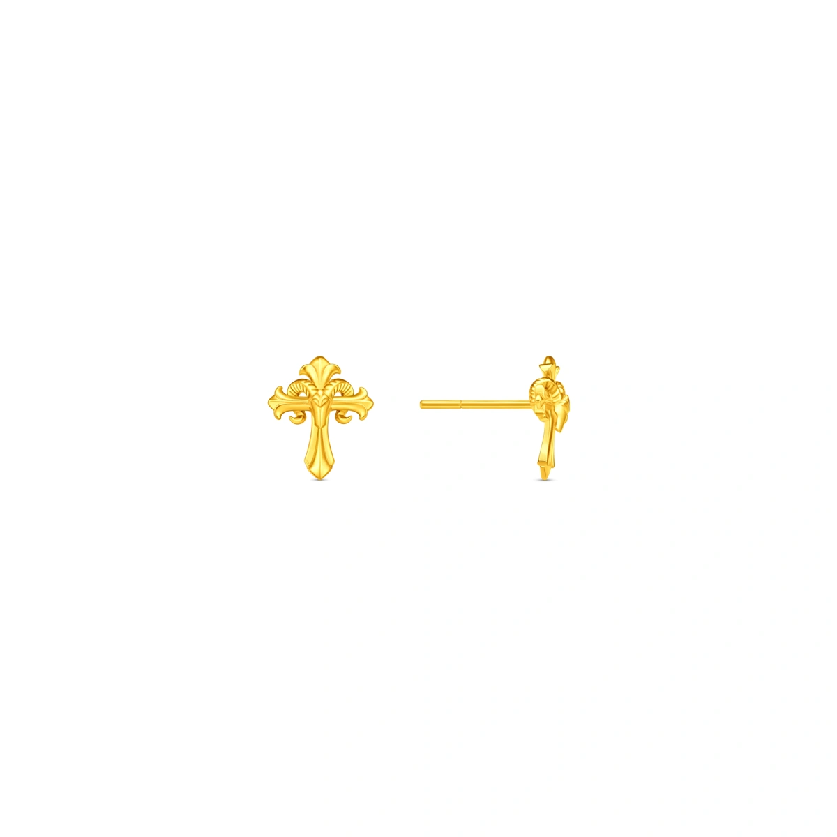 權杖羊角999足金耳環