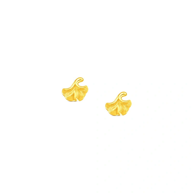 Ginkgo Leaf 999 Gold earrings