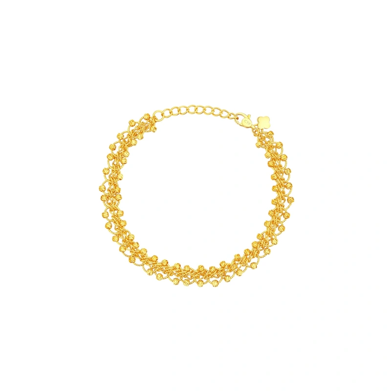 Lace Sparkling Bead 999 Gold bracelet