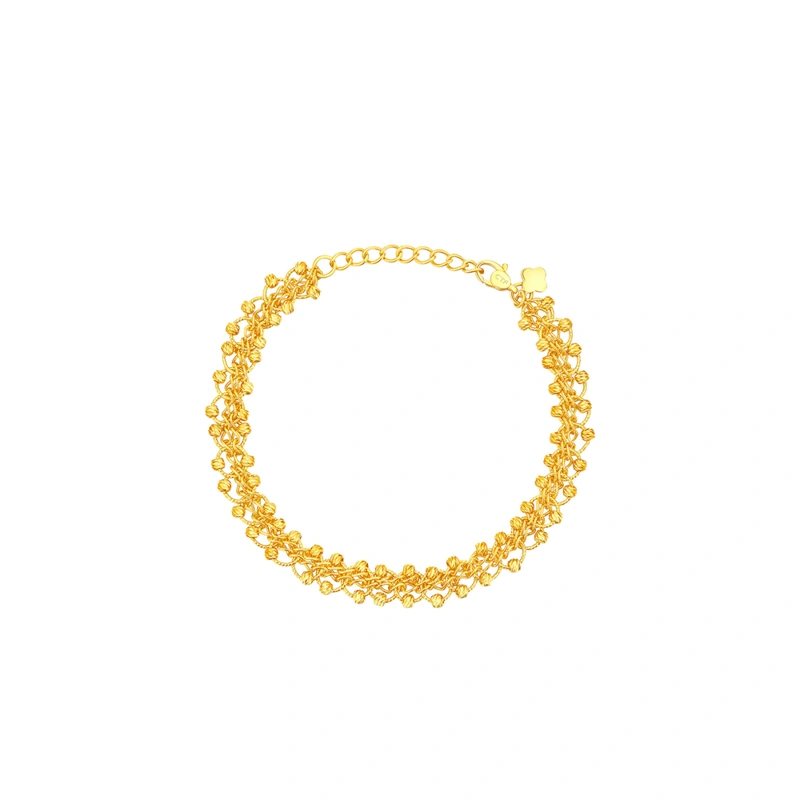 Lace Sparkling Bead 999 Gold bracelet