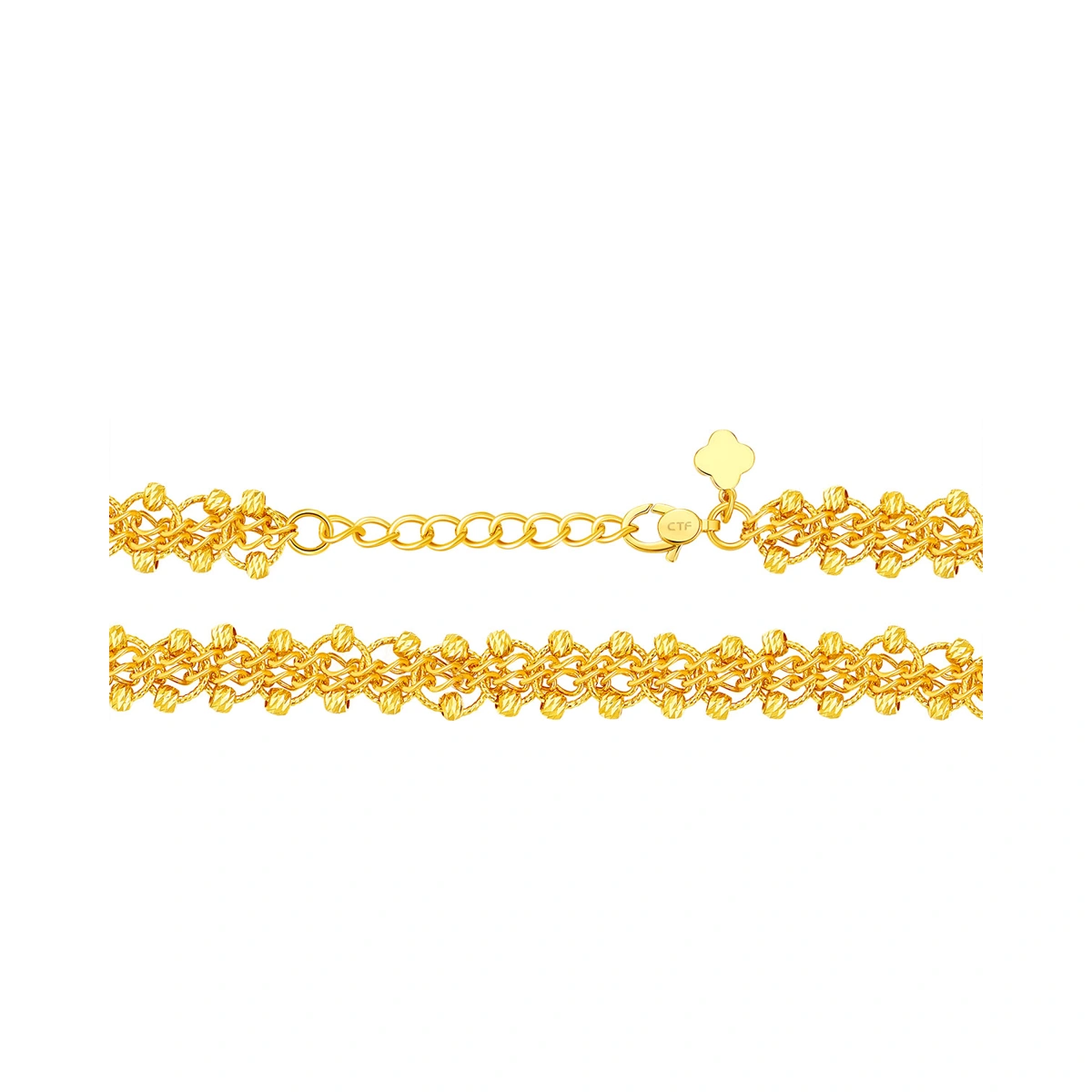 Lace Sparkling Bead 999 Gold bracelet