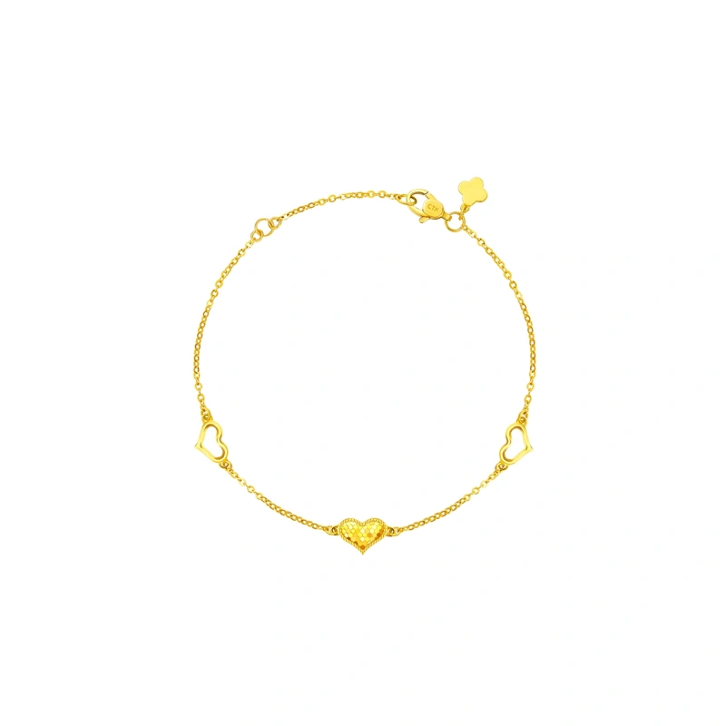 Fish Scale Heart 999 Gold bracelet