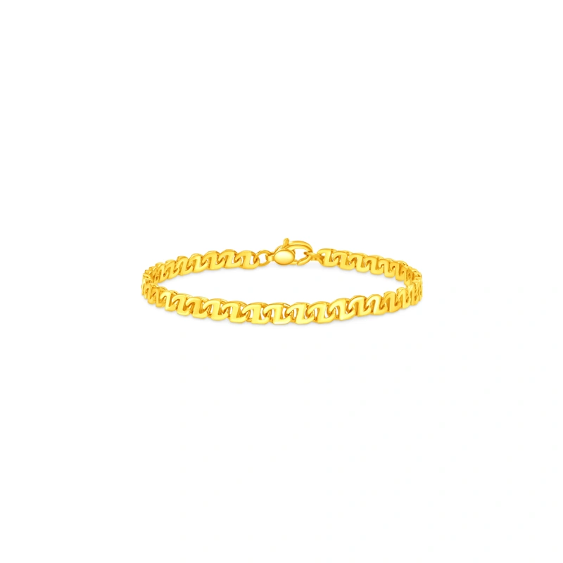 Minimalist and Elegant Z-Shape 999 Gold bracelet