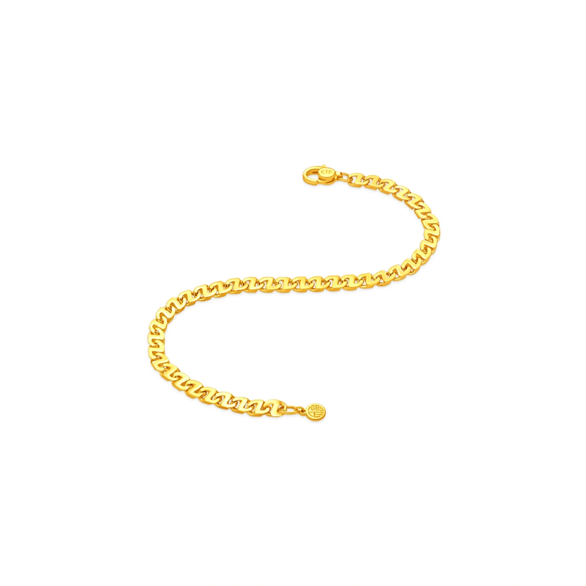 Minimalist and Elegant Z-Shape 999 Gold bracelet