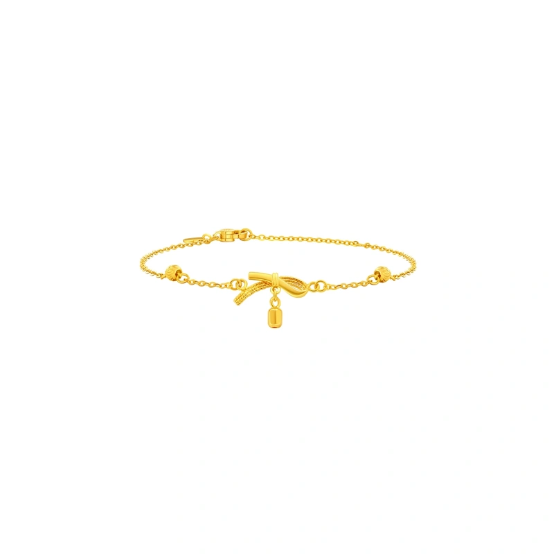 Ribbon Bow 999 Gold bracelet