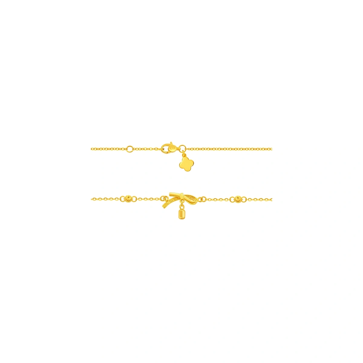 Ribbon Bow 999 Gold bracelet