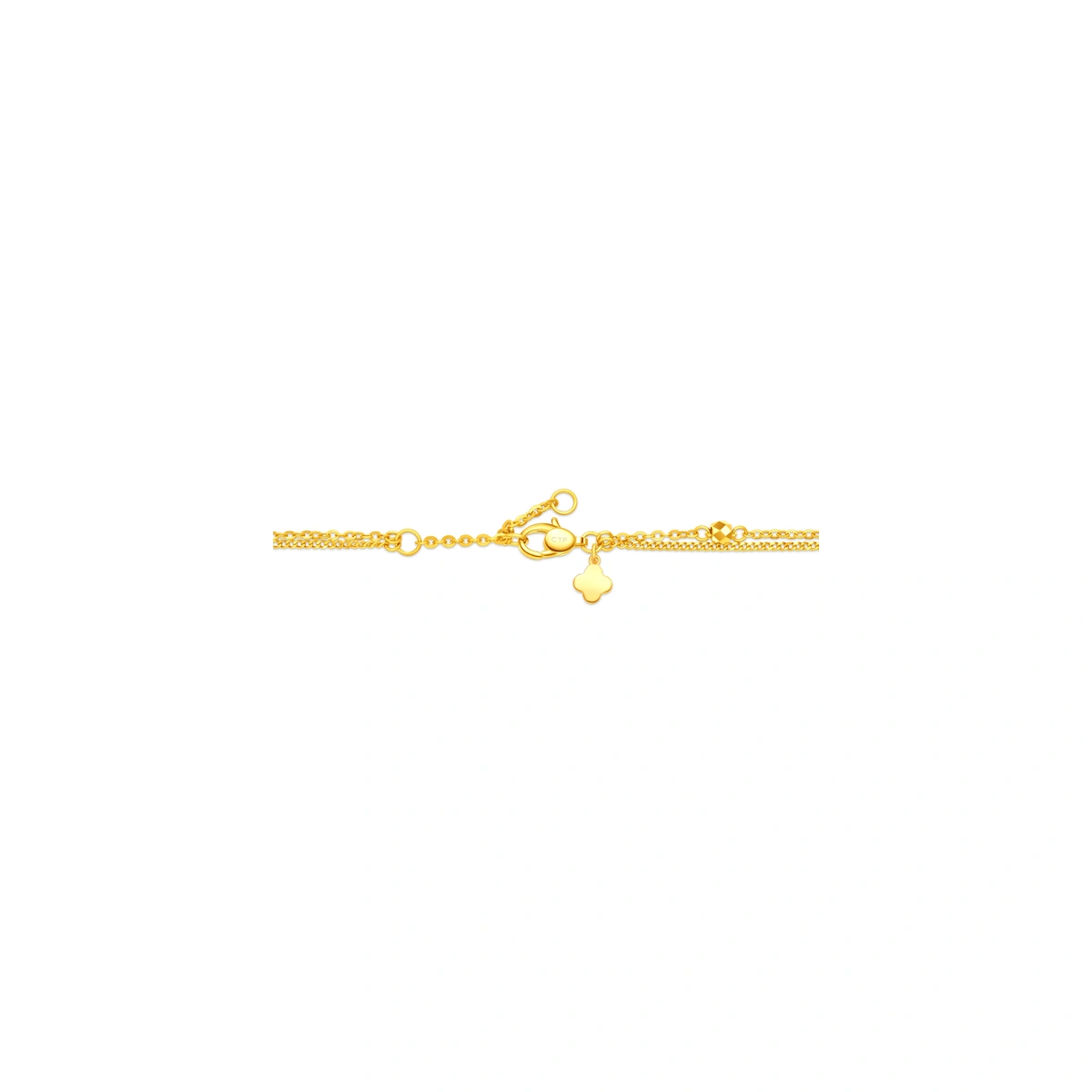 Sparkling Gold Bead Double-Layer Heart 999 Gold bracelet