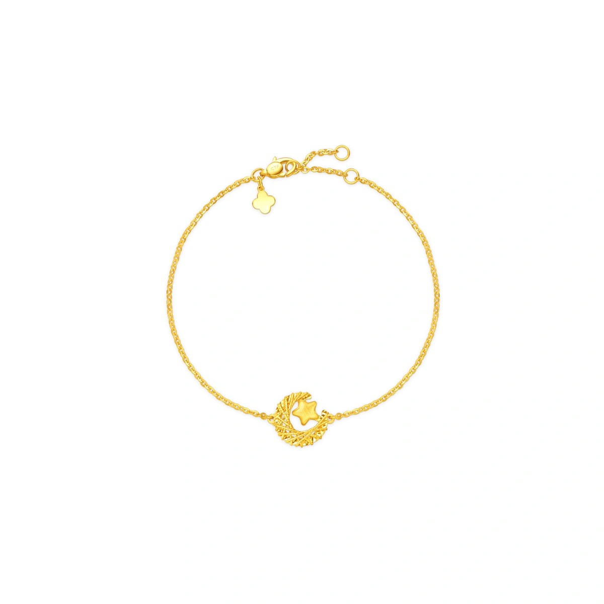 Weave Moon and Star 999 Gold bracelet