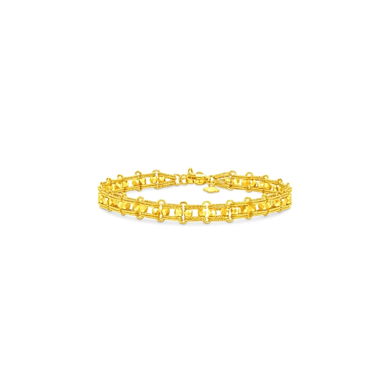 Sparkling Lace Double-Row Bead 999 Gold bracelet