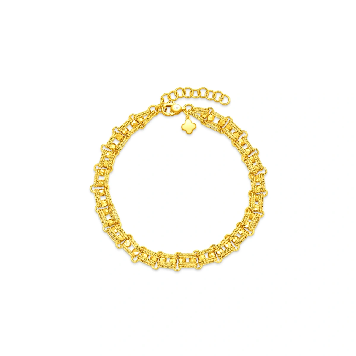 Sparkling Lace Double-Row Bead 999 Gold bracelet