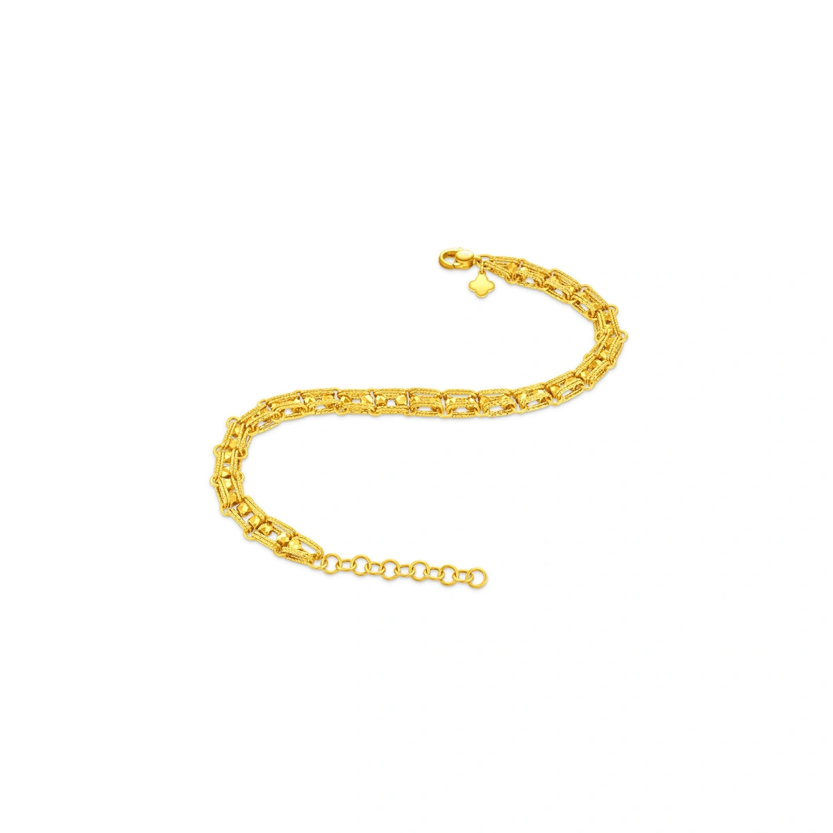 Sparkling Lace Double-Row Bead 999 Gold bracelet