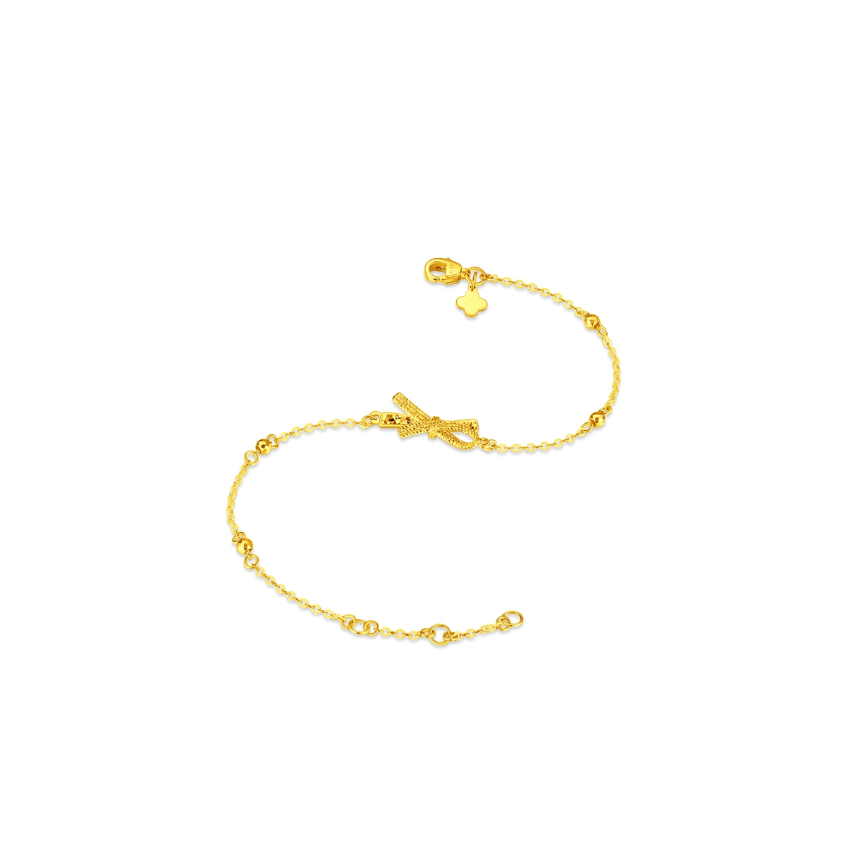 流光絲帶蝴蝶結999足金手鏈