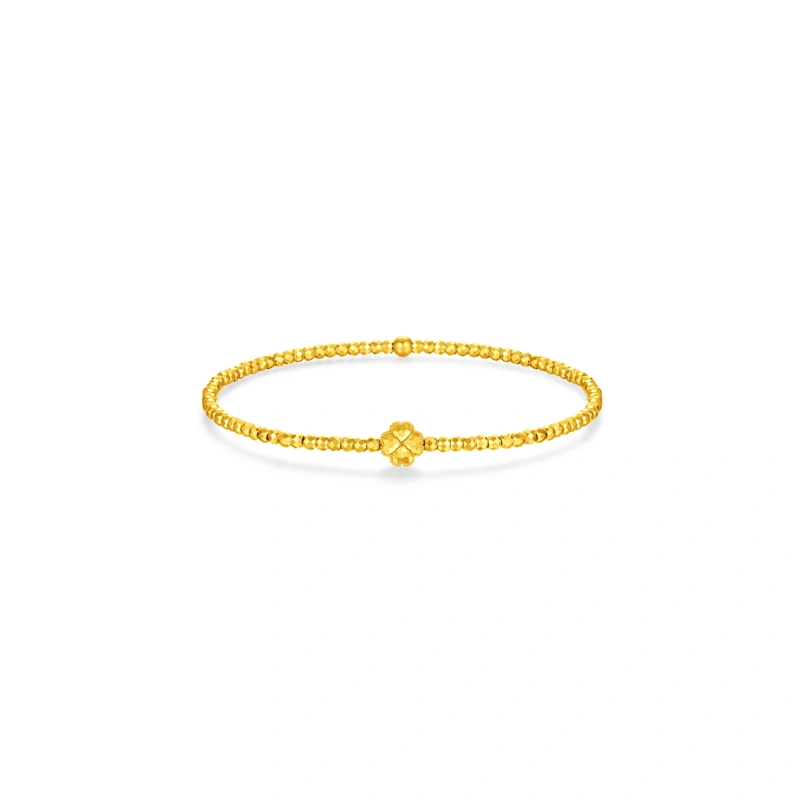 Sparkling Four-Leaf Clover 999 Gold bracelet