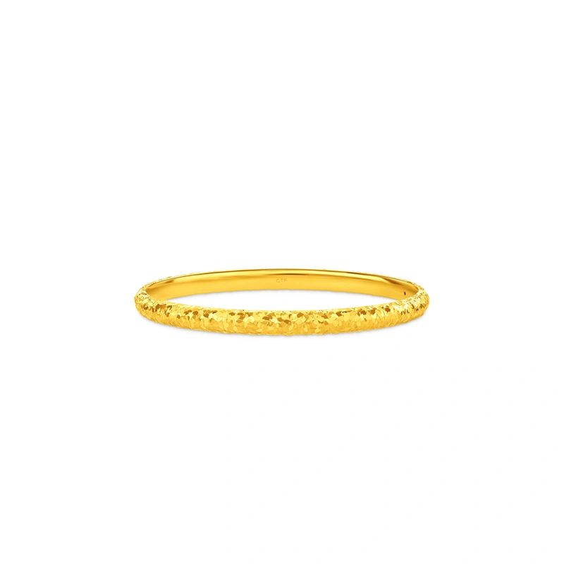 Sparkling Crushed Ice 999 Gold bangle