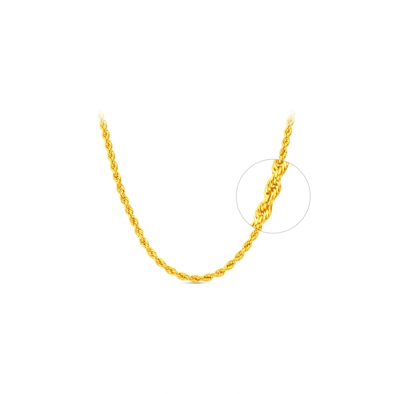 Classic Versatile Rope 999 Gold necklace