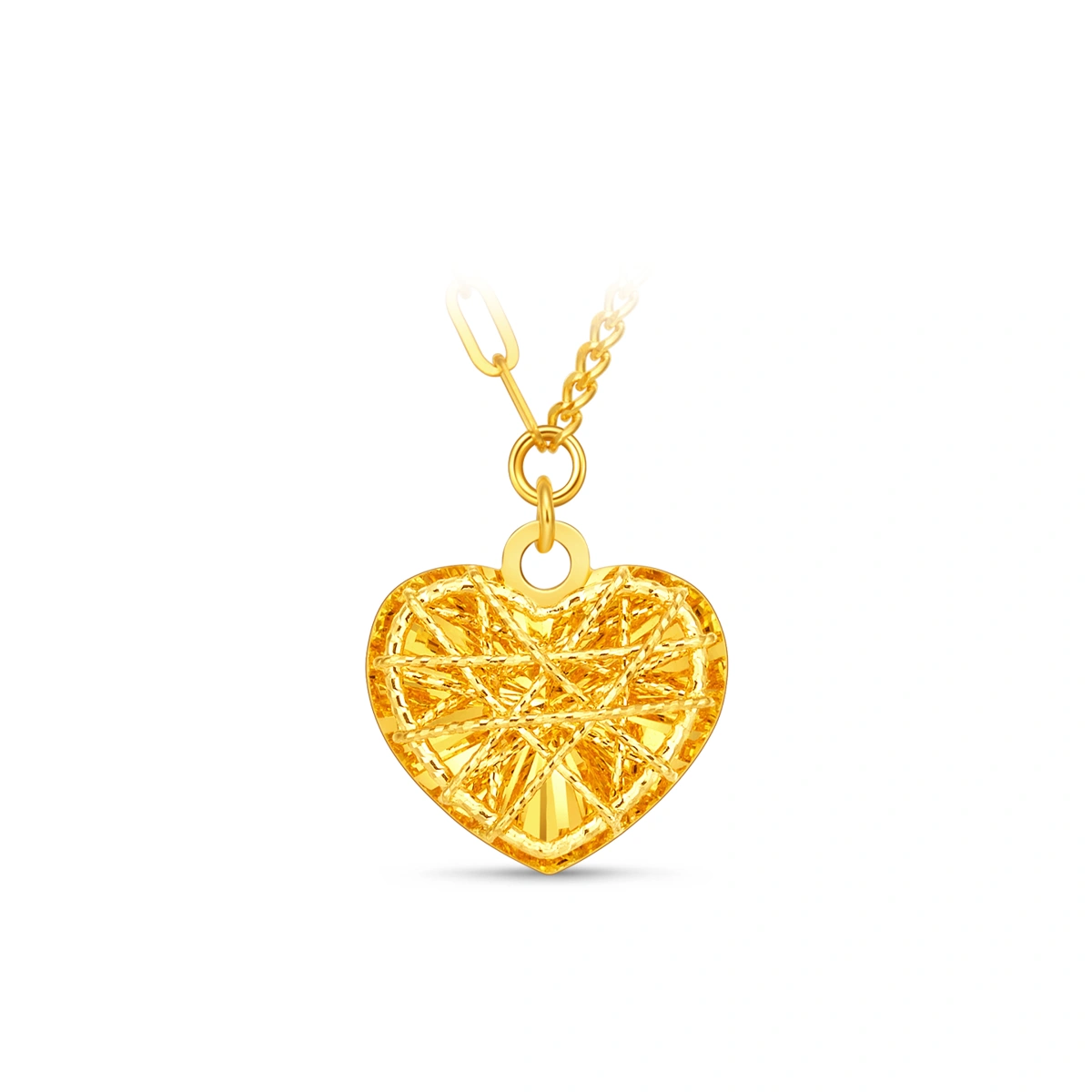 Sparkling Heart Shaped 999 Gold necklace
