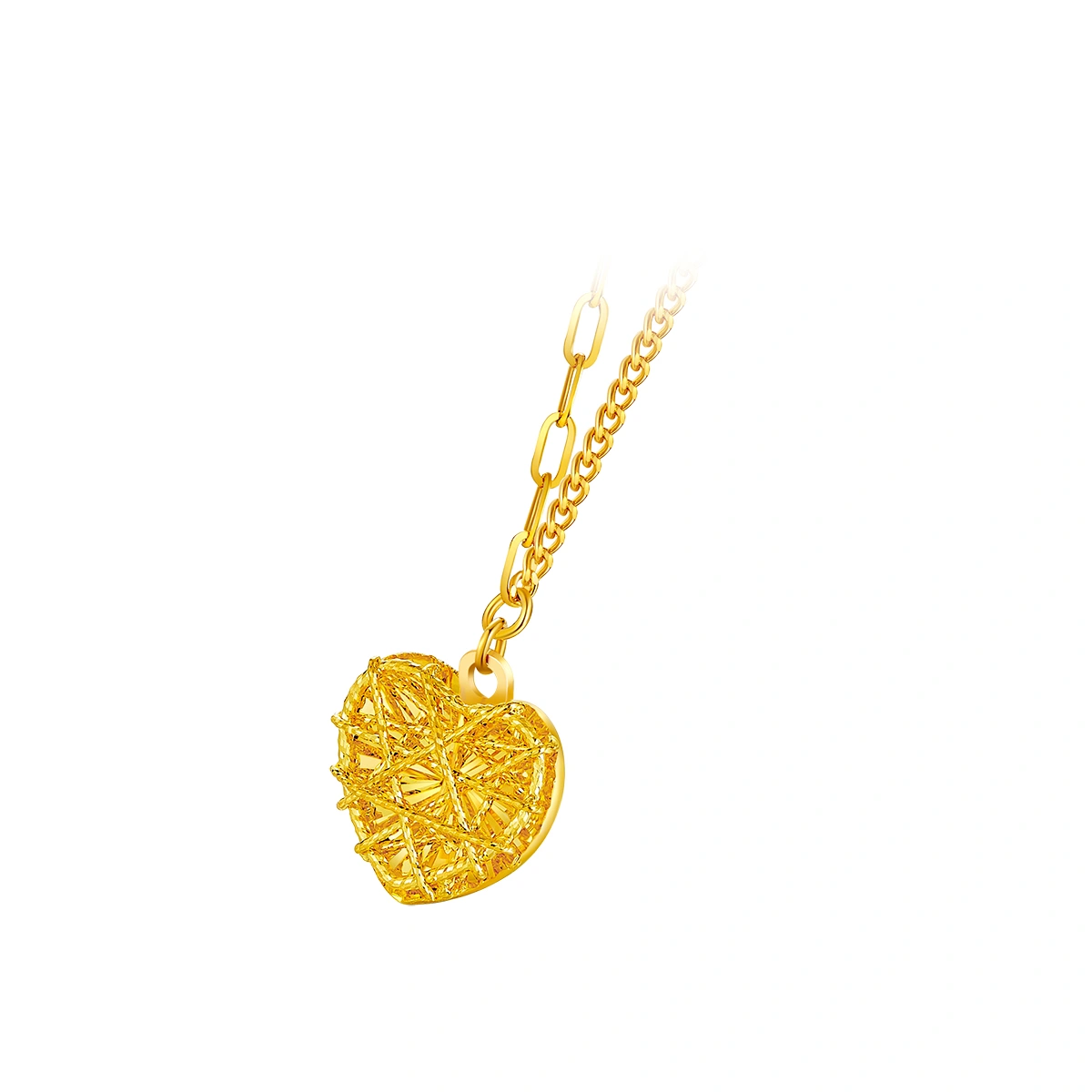 Sparkling Heart Shaped 999 Gold necklace