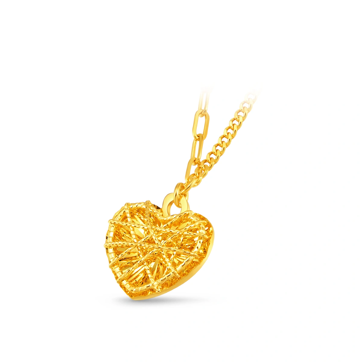 Sparkling Heart Shaped 999 Gold necklace