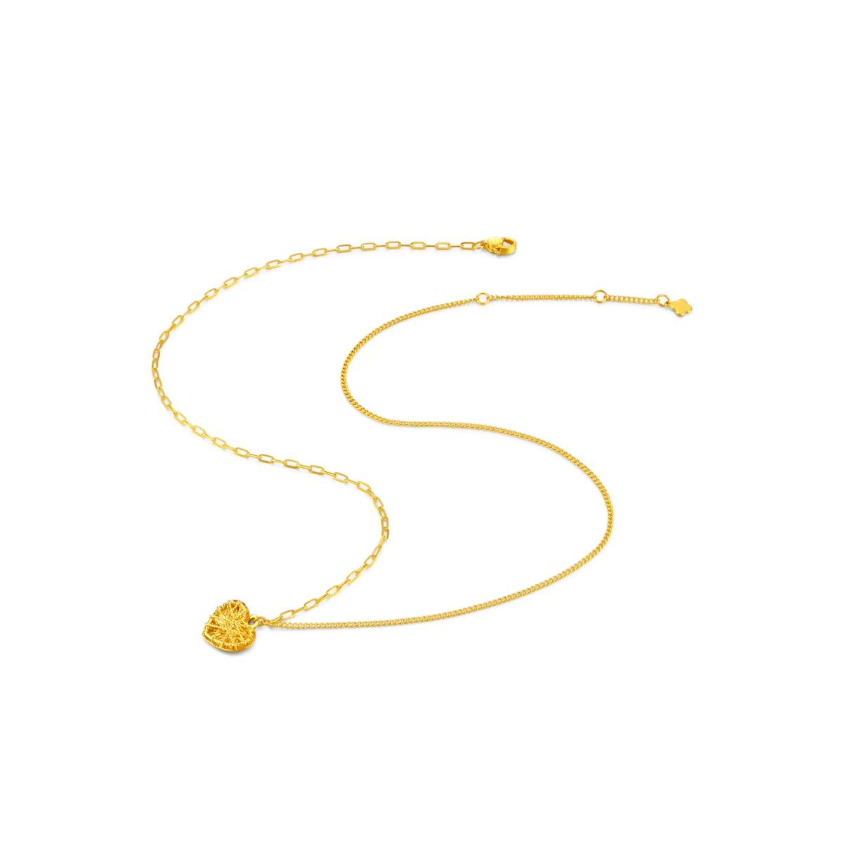 Sparkling Heart Shaped 999 Gold necklace