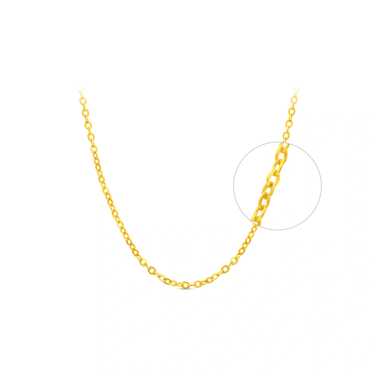Minimalist Stylish Sparkling O-Chain 999 Gold necklace
