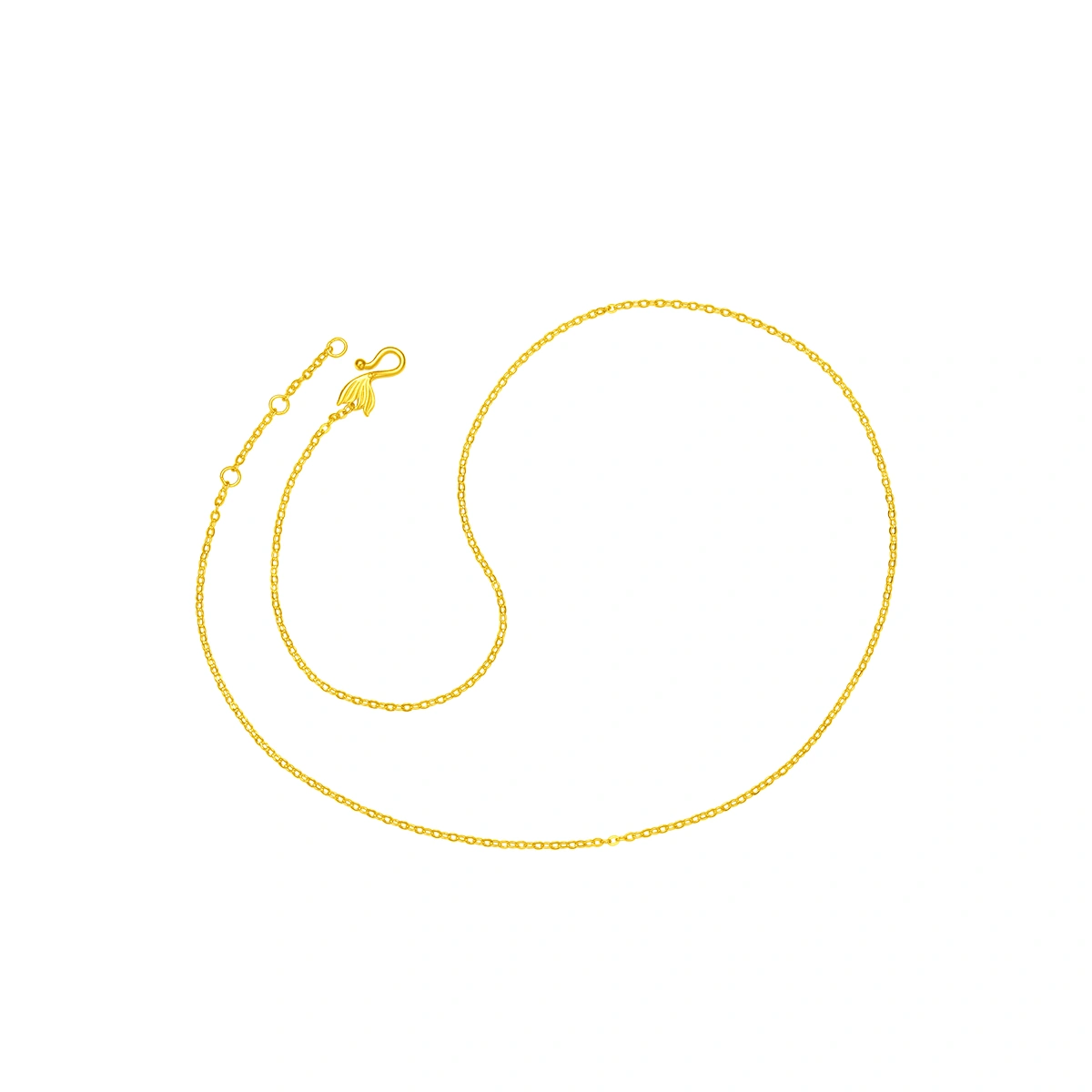 Minimalist Stylish Sparkling O-Chain 999 Gold necklace