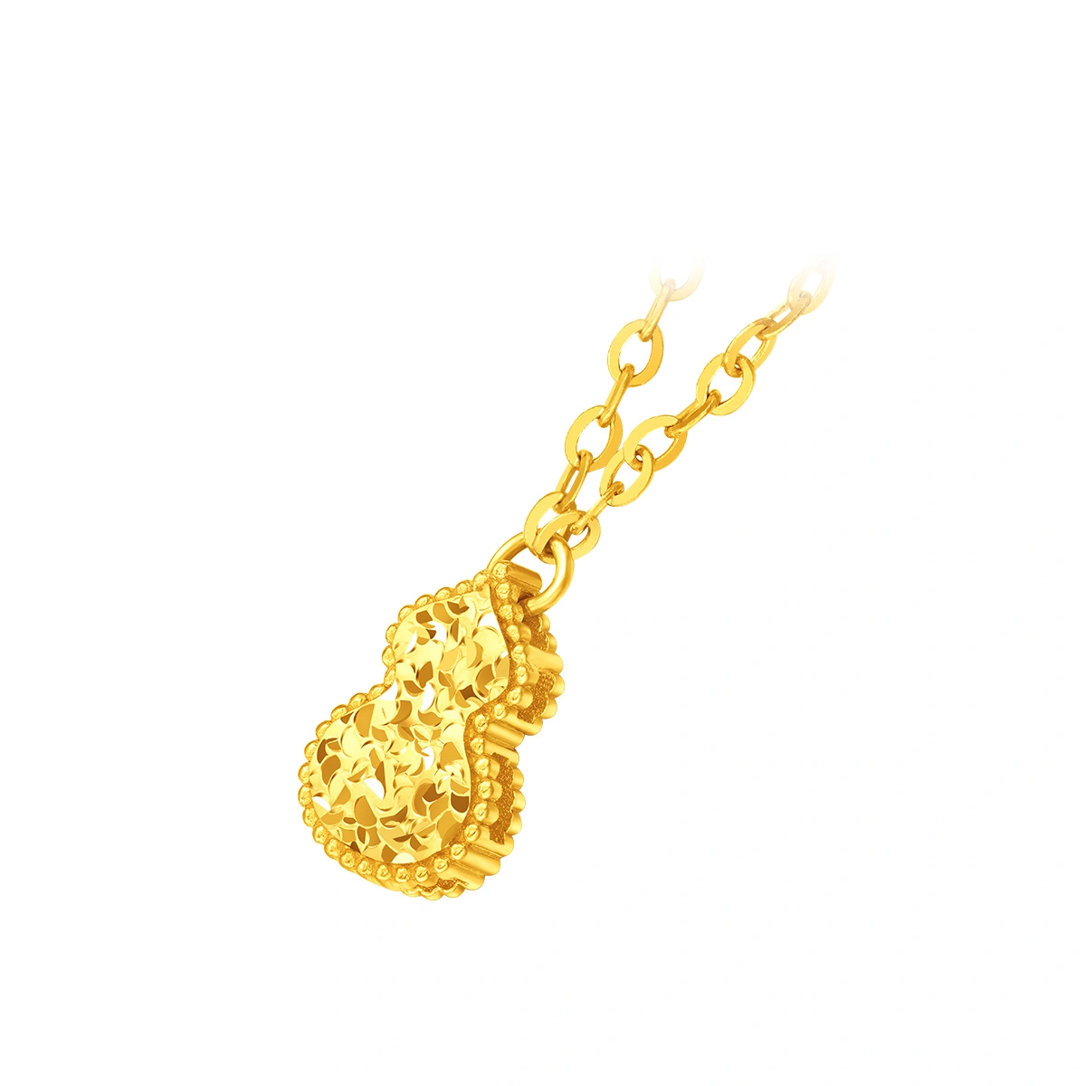 爆閃碎金葫蘆999足金頸鏈