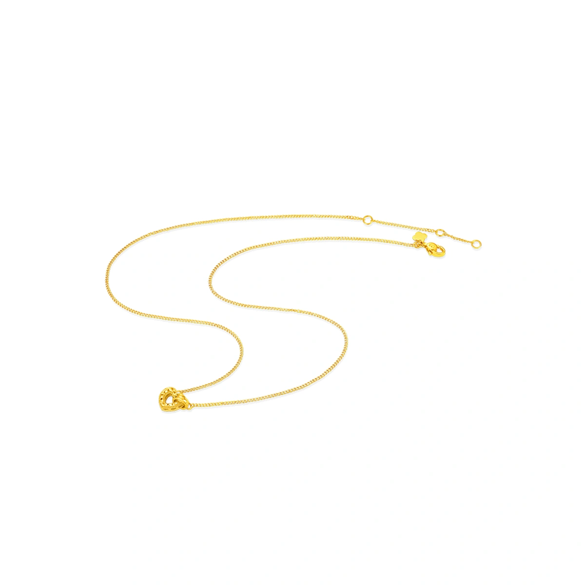 Heart Interlocking Ring 999 Gold chain