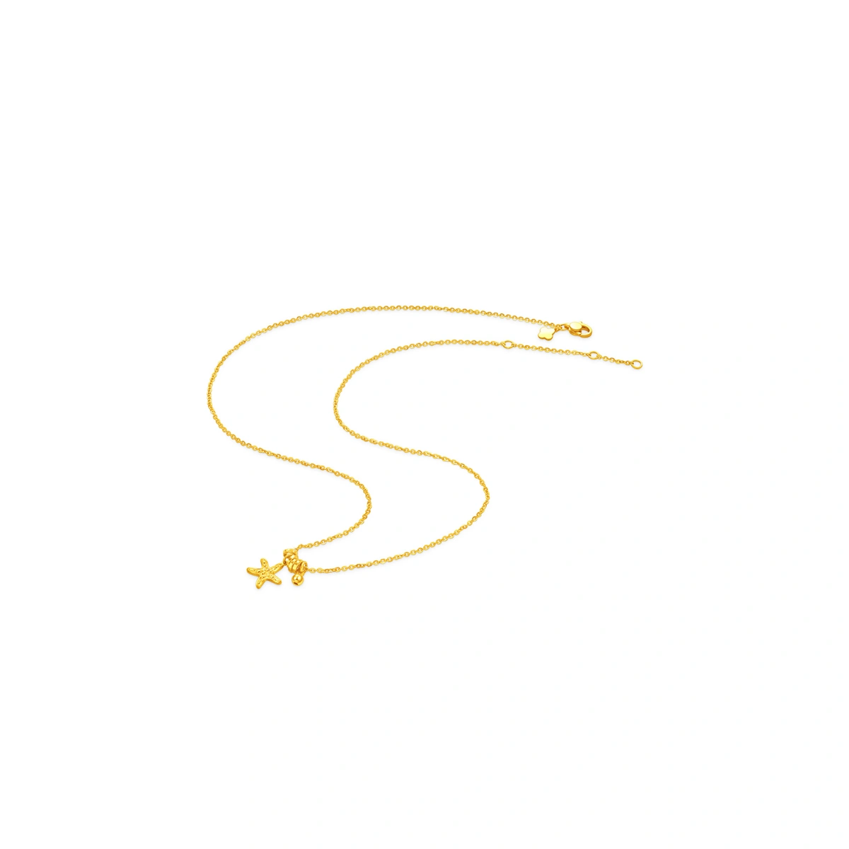 辰星碎碎冰跑環圓珠999足金頸鏈