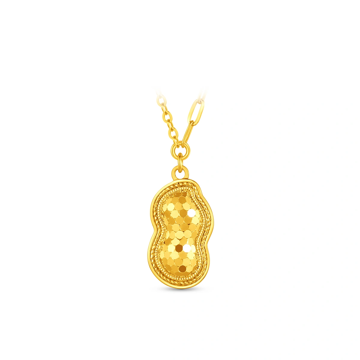 Sparkling Good Fortune Peanut 999 Gold necklace
