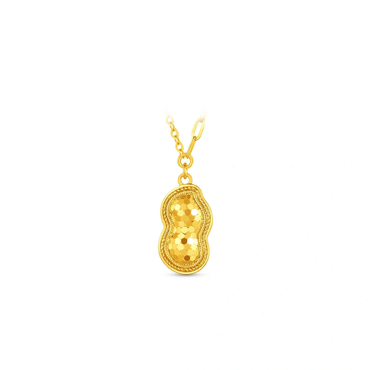 Sparkling Good Fortune Peanut 999 Gold necklace