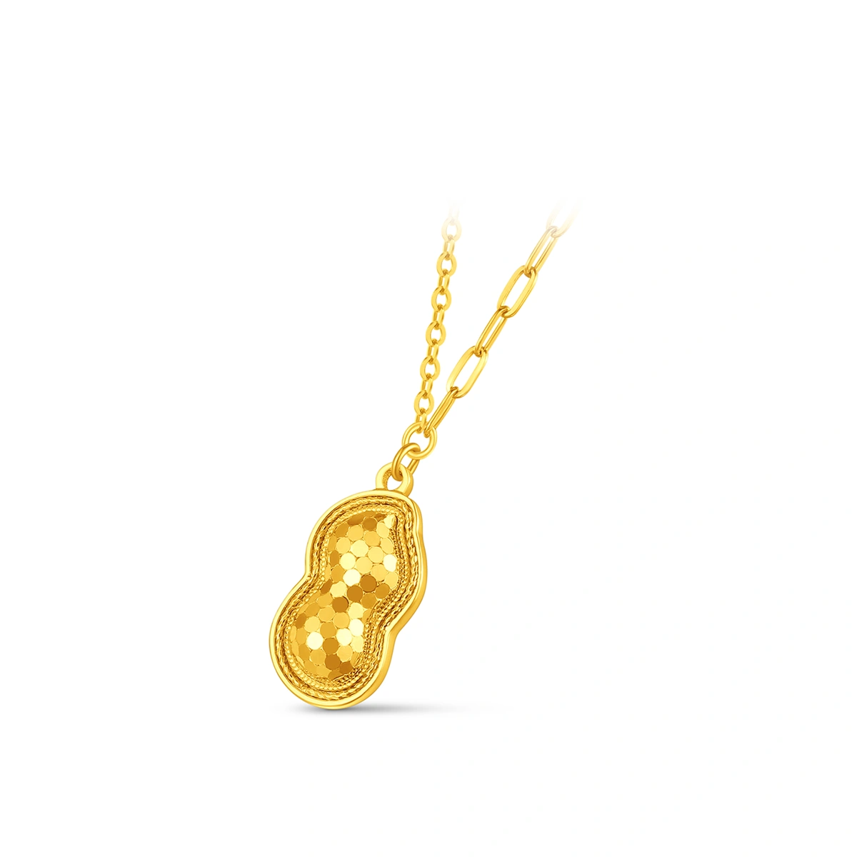 Sparkling Good Fortune Peanut 999 Gold necklace