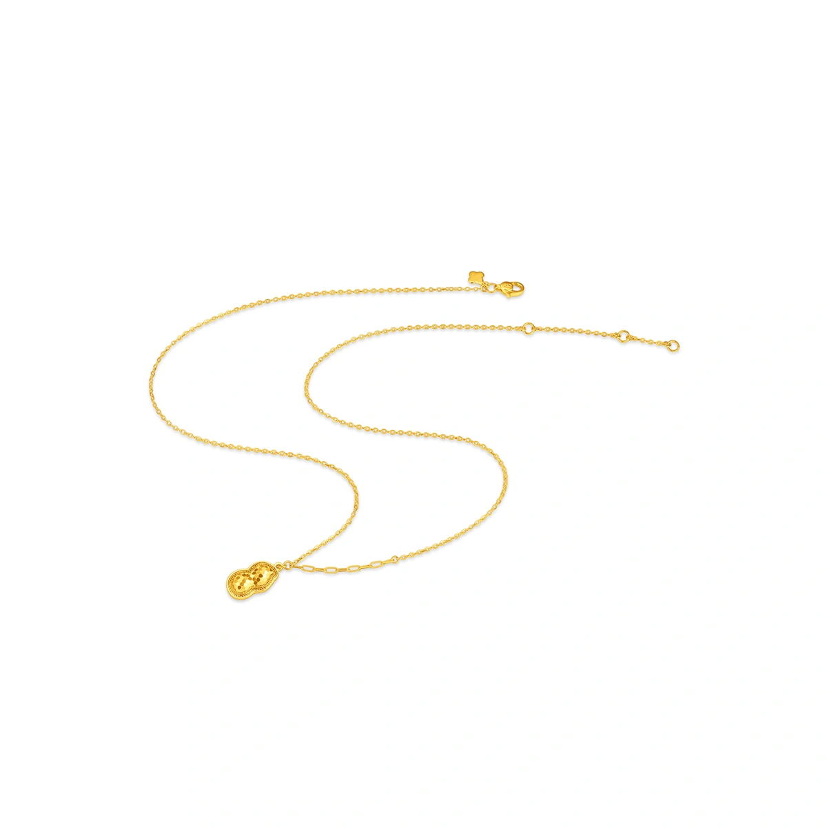 Sparkling Good Fortune Peanut 999 Gold necklace
