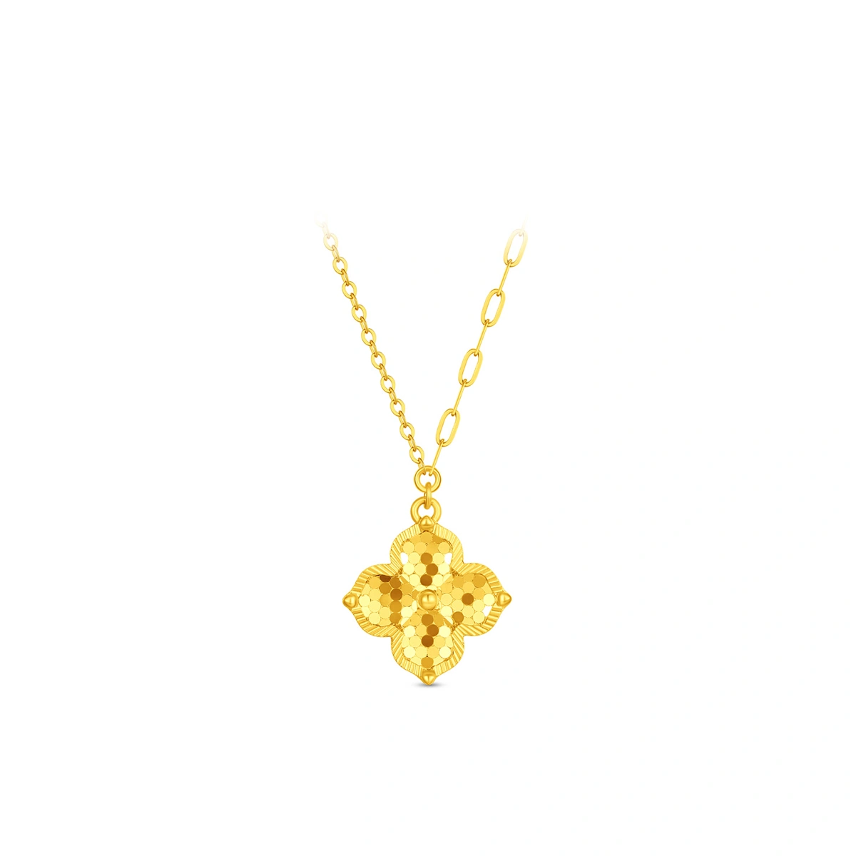 CHOW TAI FOOK クローバー ネックレス ゴールド Sparkling Four-Leaf Clover 999 Gold chain | Necklaces | Chow Tai