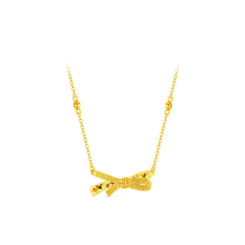 Radiant Ribbon 999 Gold necklace