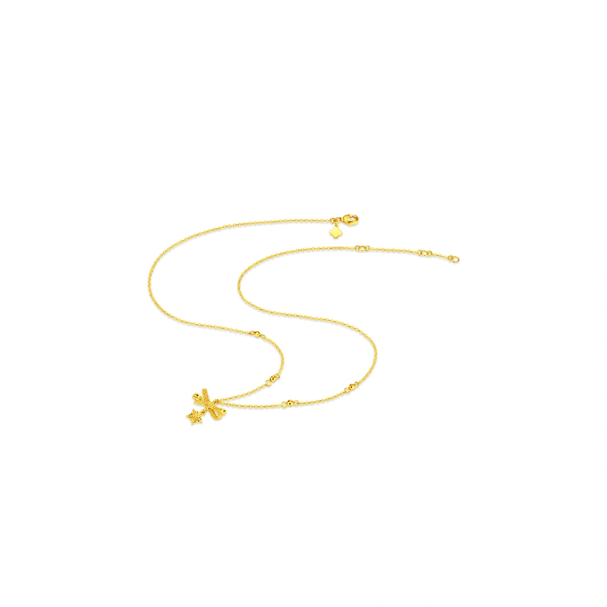 小甜星蝴蝶結999足金頸鏈