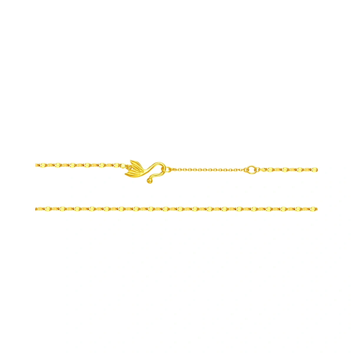 Stylish Sparkling Floral 999 Gold necklace