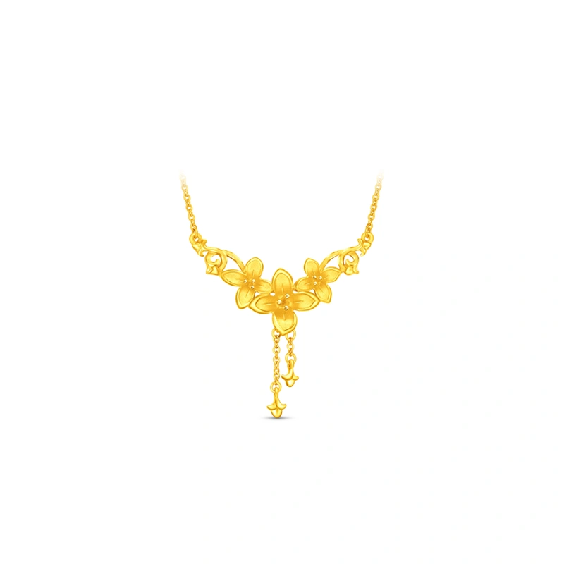 丁香花999.9黃金頸鏈