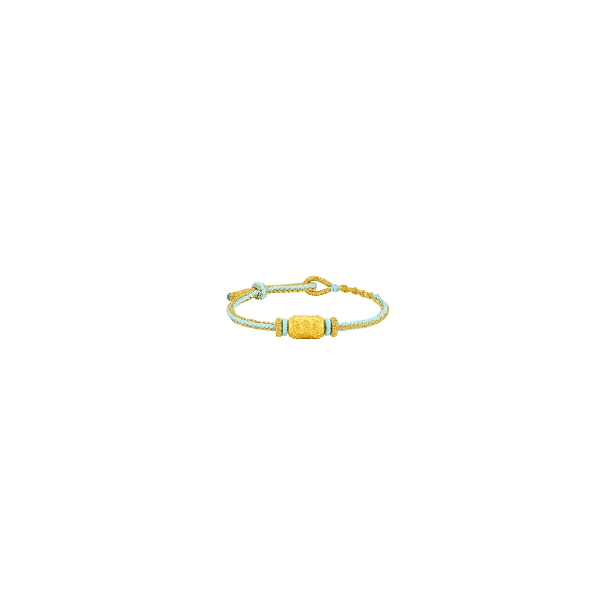 Prayer Wheel 999 Gold pendant (with Handwoven String)