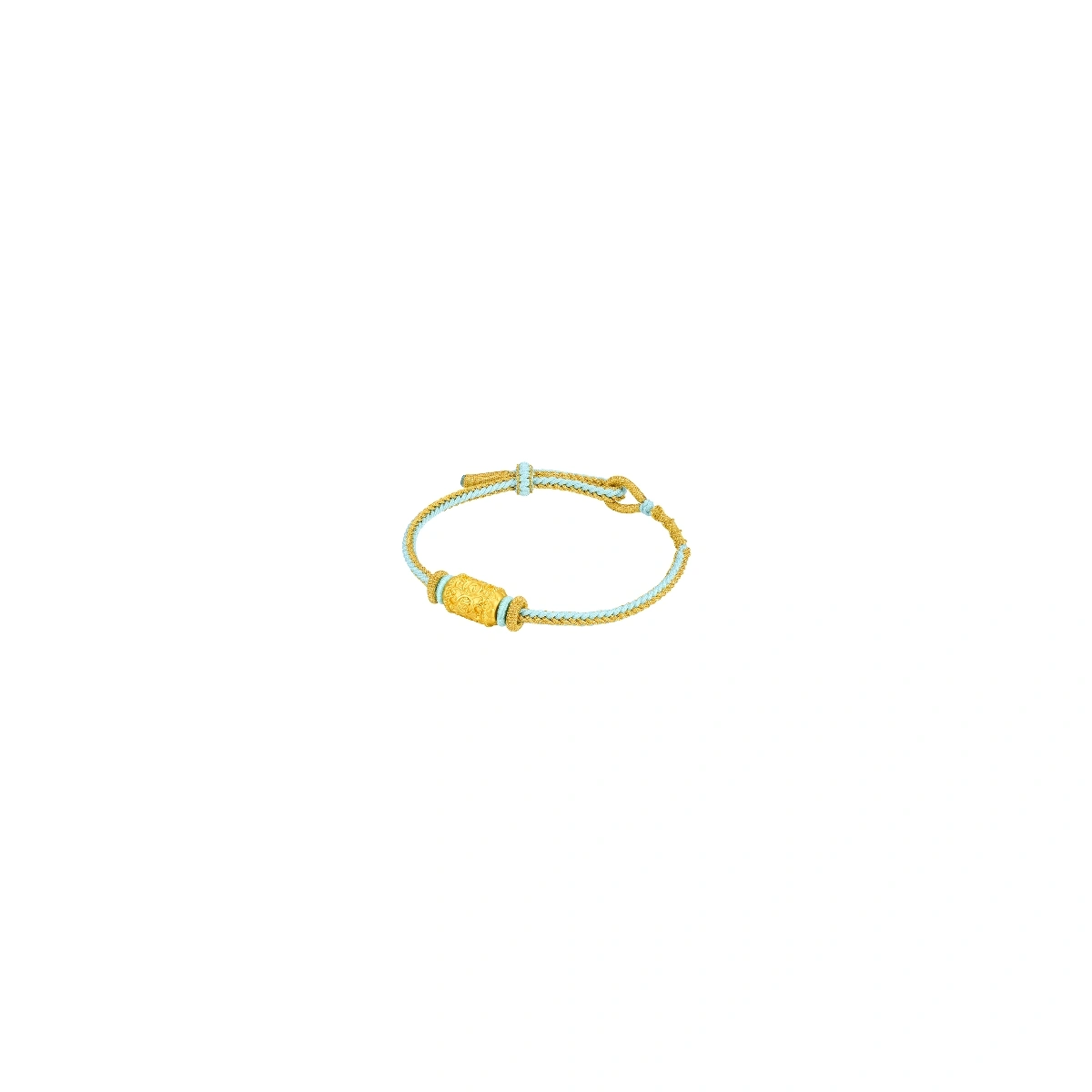 Prayer Wheel 999 Gold pendant (with Handwoven String)
