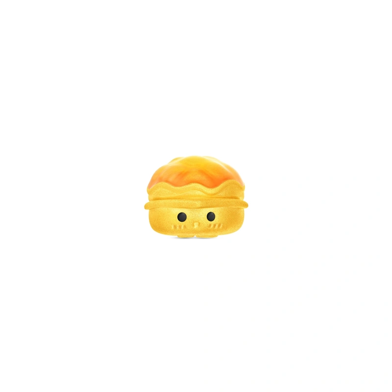 Pouting Pineapple Bun 999 Gold charm